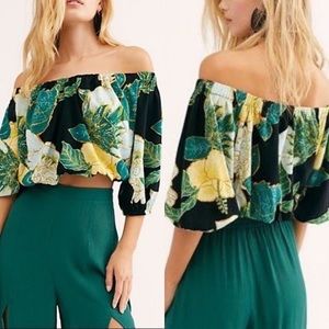Free People Electric Day Off the Shoulder Blouse Crop Top